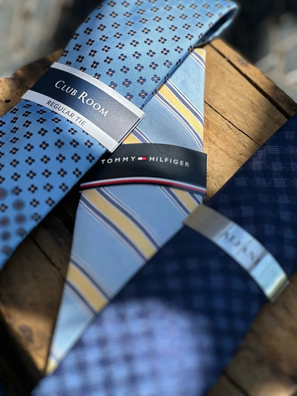 Designer Men’s Tie Bundle Tommy Hilfiger Club Room Alfani Blue Poly Neckties